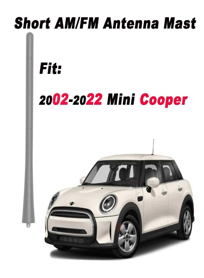 AMFRNE 7 inch Antenna Mast Compatible with BMW Mini Cooper Select Models, Direct Replacement, Short Roof/Rear Antenna, Black Flexible Rubber - Image 2